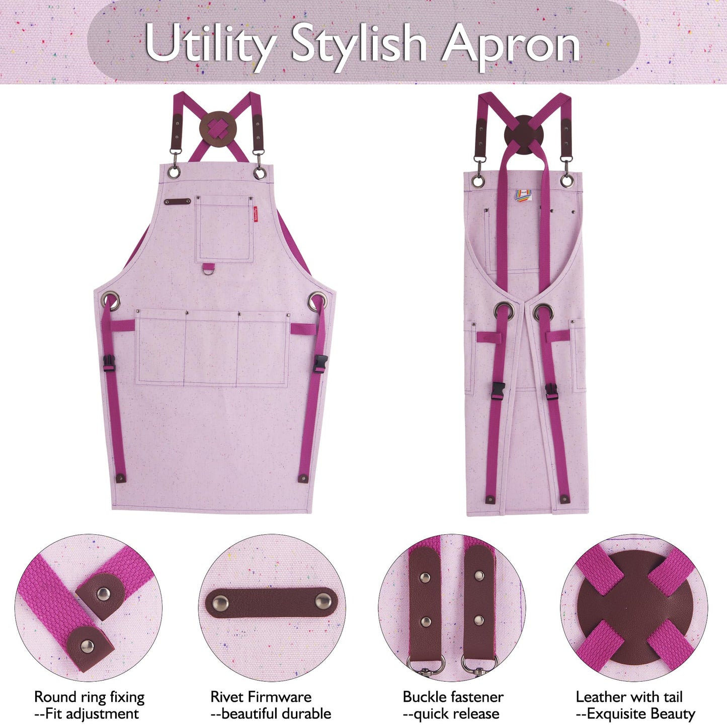 Stenffy Kids Art Apron – Waterproof Canvas with Pockets (Ages 6–12)