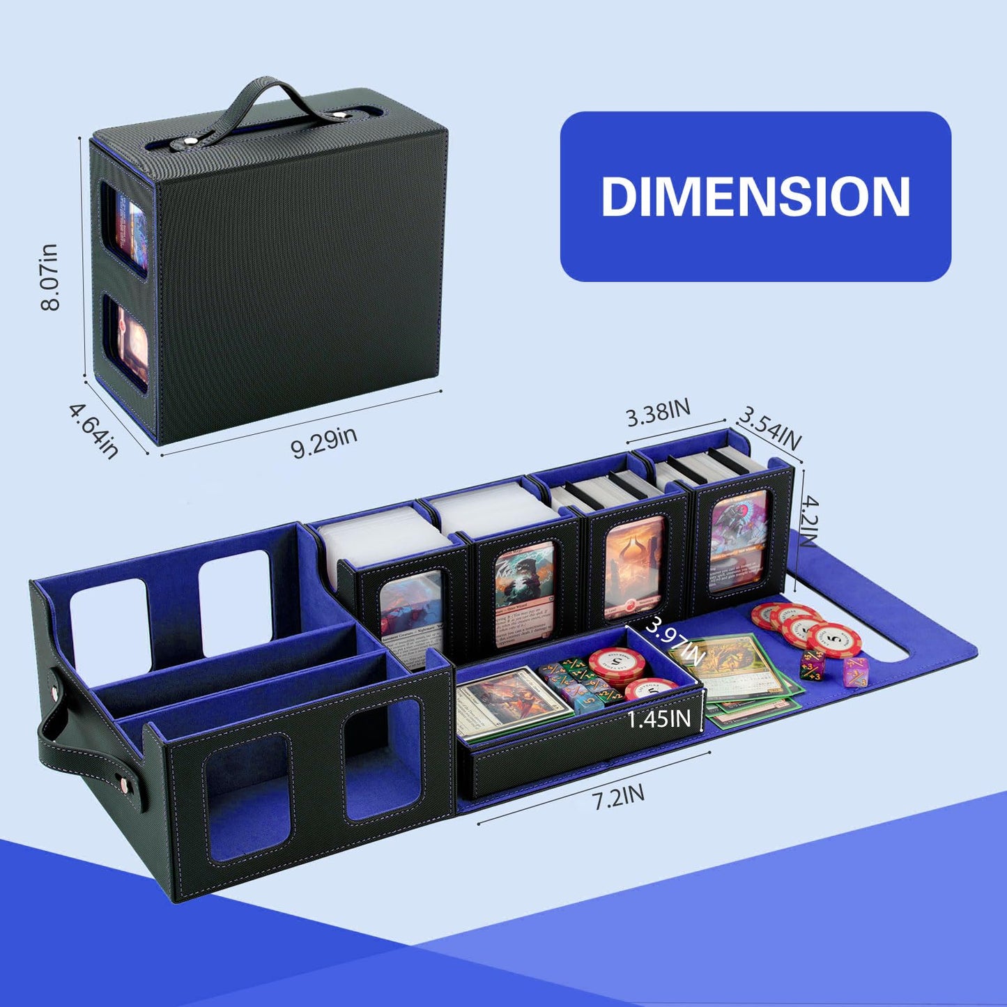 Stepane Commander Deck Box – 400+ Cards, 4 Removable Deck Cases, Display Windows