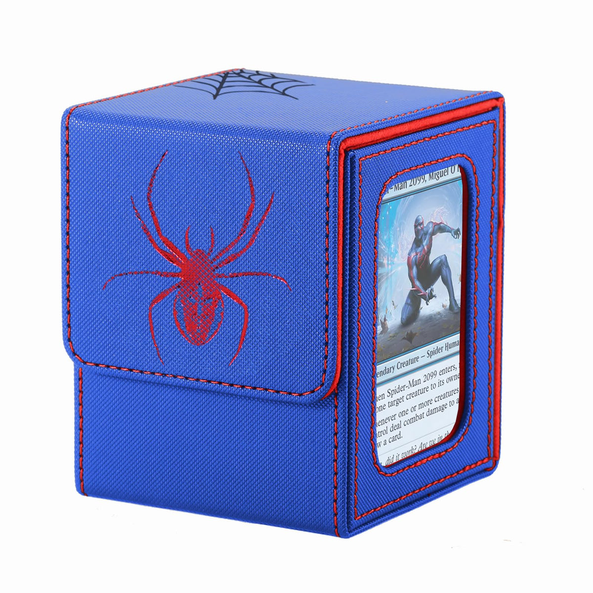 Stepane Commander Deck Box for MTG with Double Display Windows – 120+ Card Capacity, 2 Dividers & 2 Toploaders