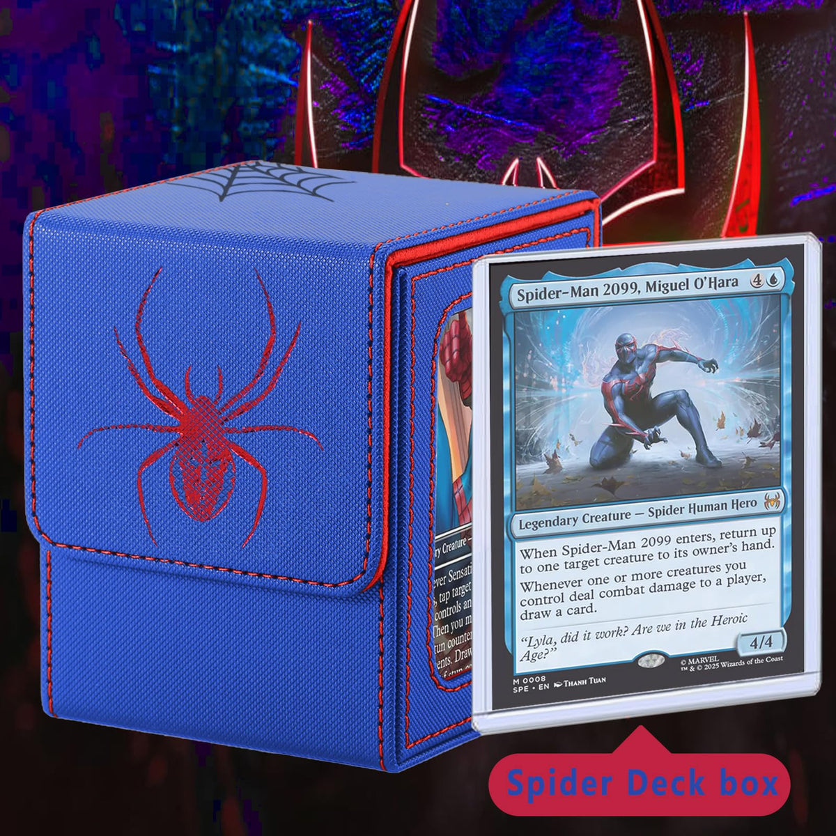 Stepane Commander Deck Box for MTG with Double Display Windows – 120+ Card Capacity, 2 Dividers & 2 Toploaders