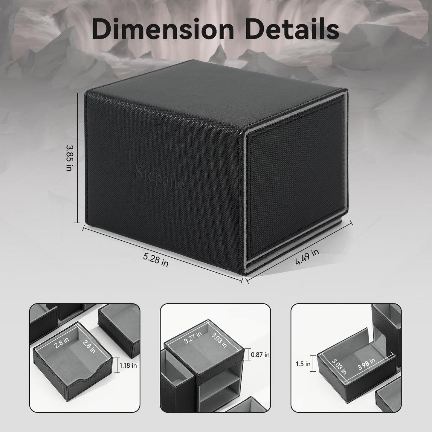 Stepane 3-in-1 Dice Tray & Tower Storage Box | Leather Magnetic Closure