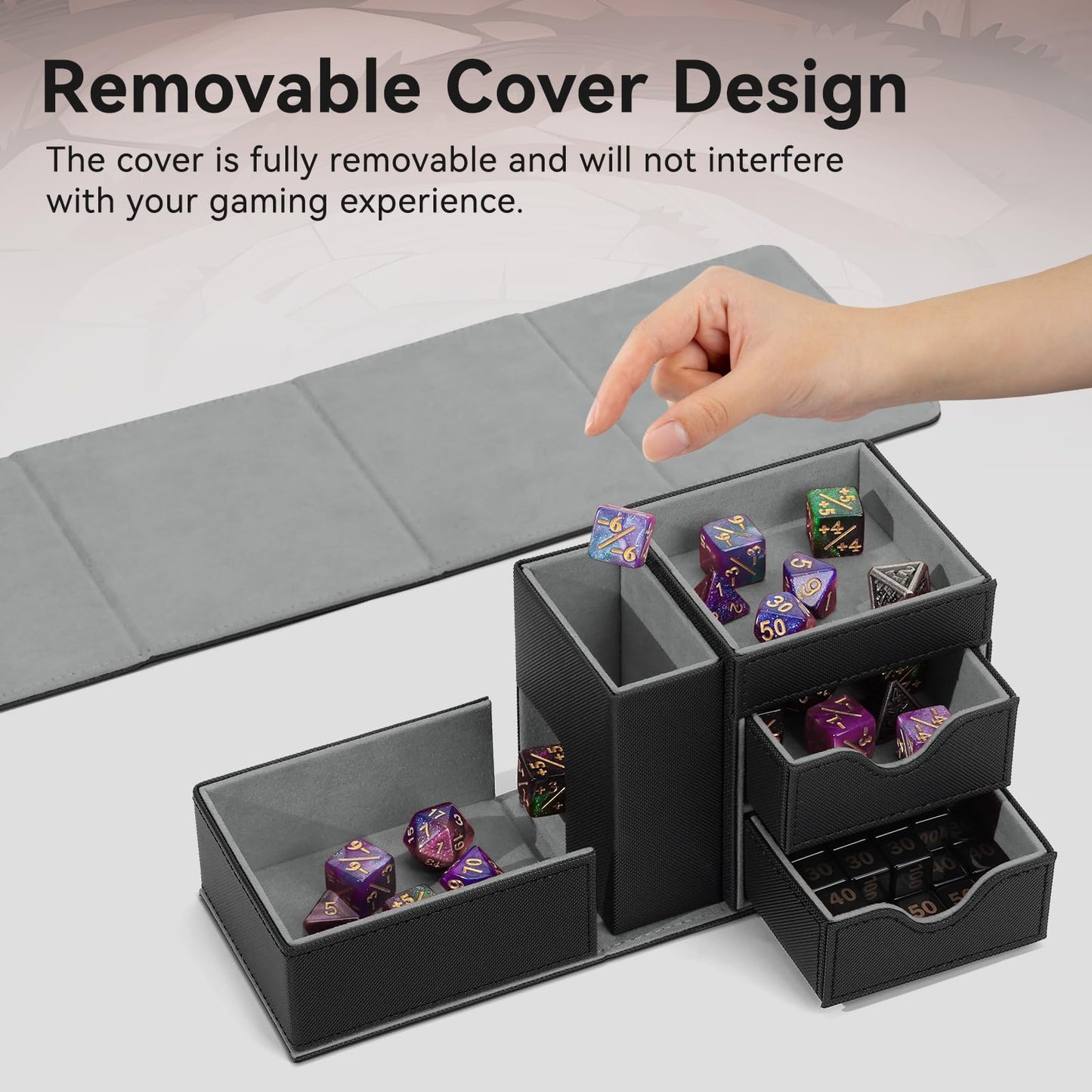Stepane 3-in-1 Dice Tray & Tower Storage Box | Leather Magnetic Closure