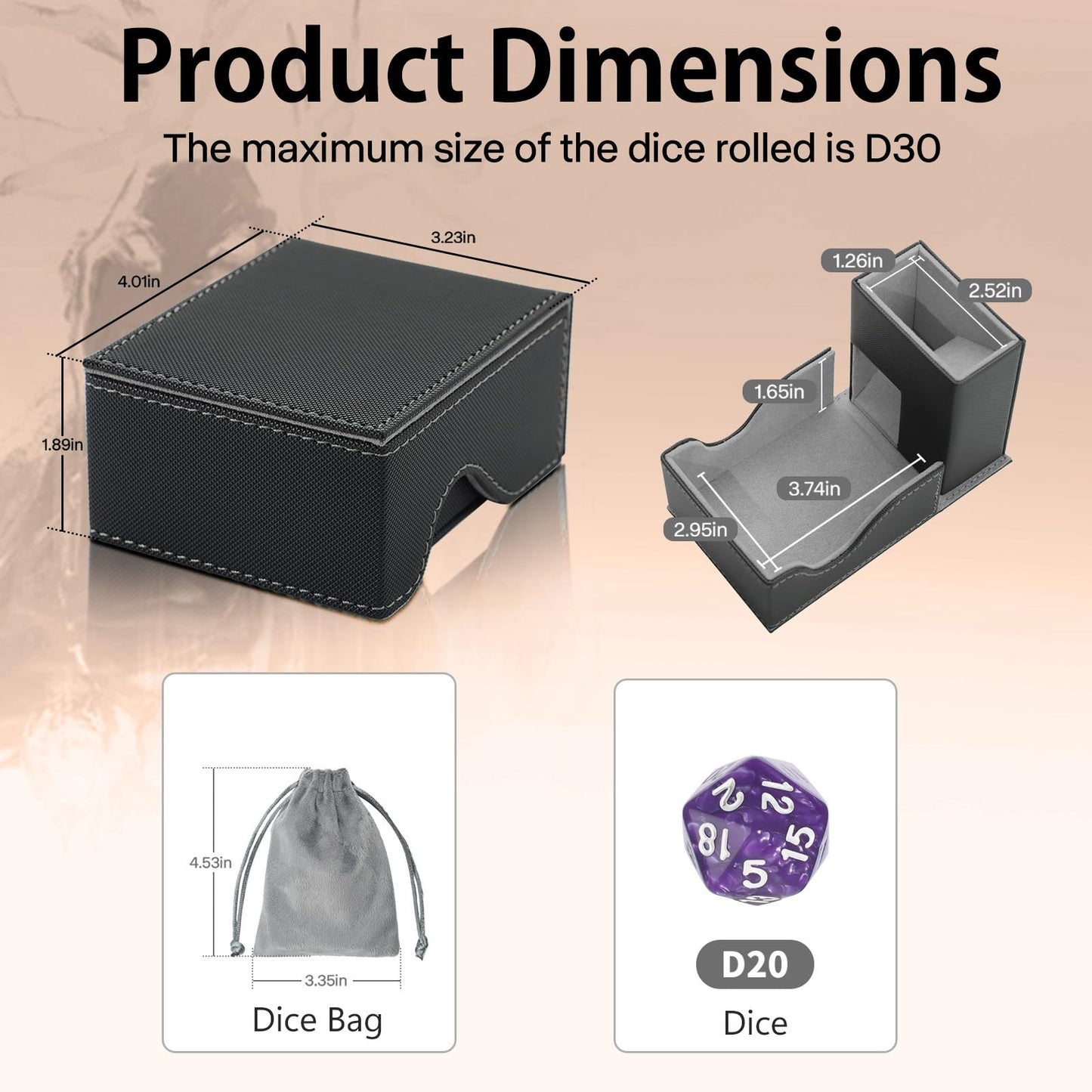 Stepane Dice Tower and Tray – Foldable 3-in-1 Dice Box for D&D & Tabletop RPGs