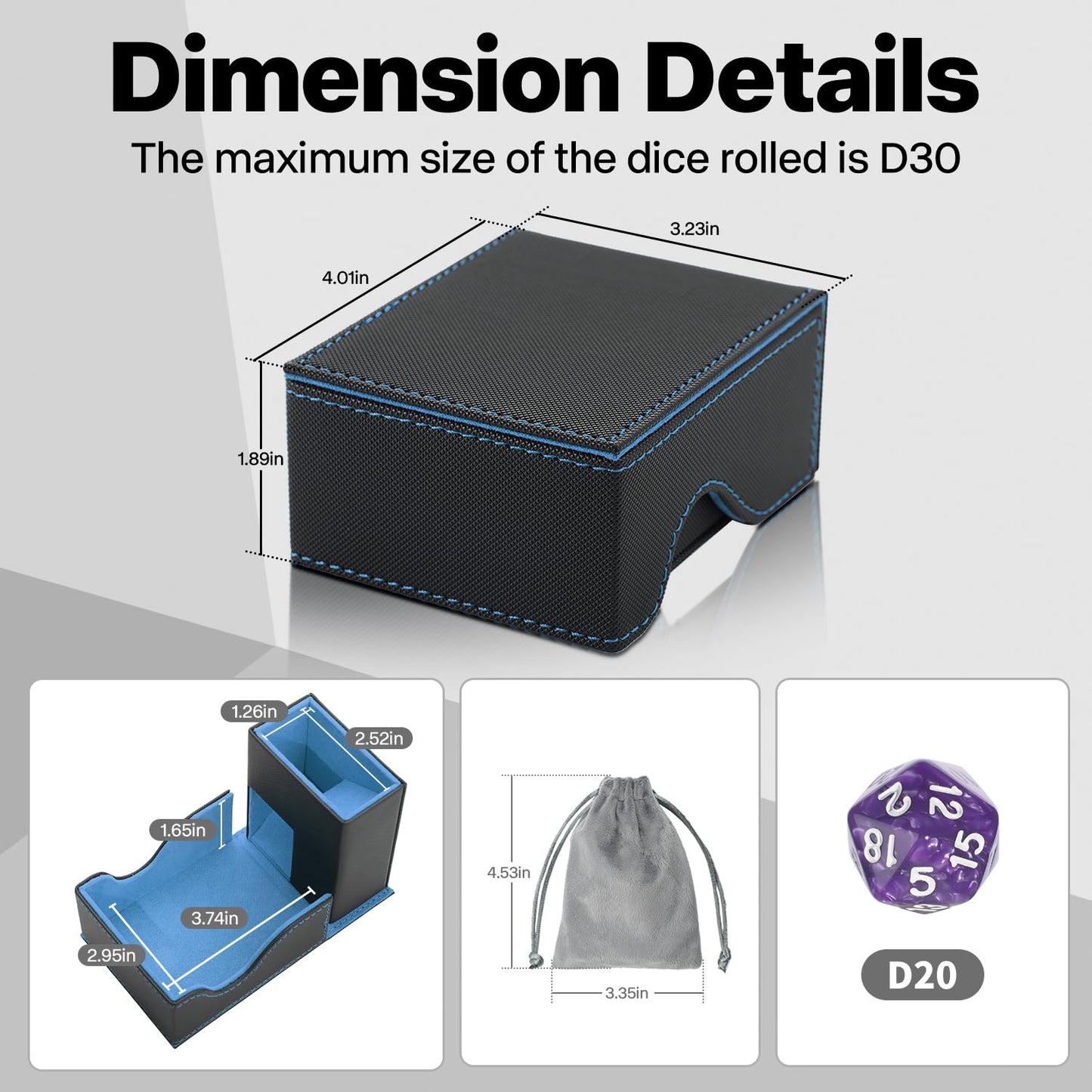 Stepane Dice Roller Tower – Premium Foldable PU Leather Dice Tray for D&D & RPGs | Magnetic Closure