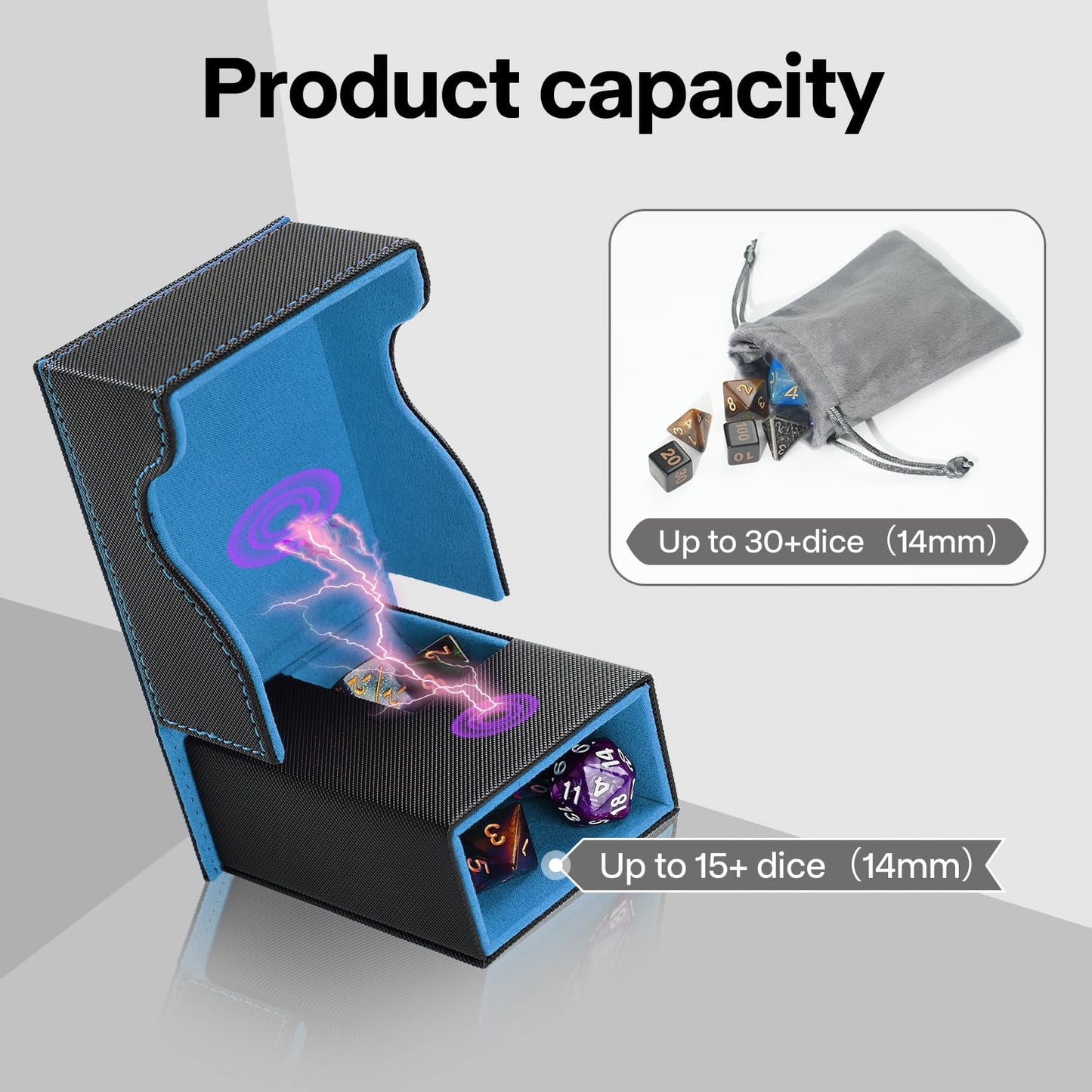 Stepane Dice Roller Tower – Premium Foldable PU Leather Dice Tray for D&D & RPGs | Magnetic Closure