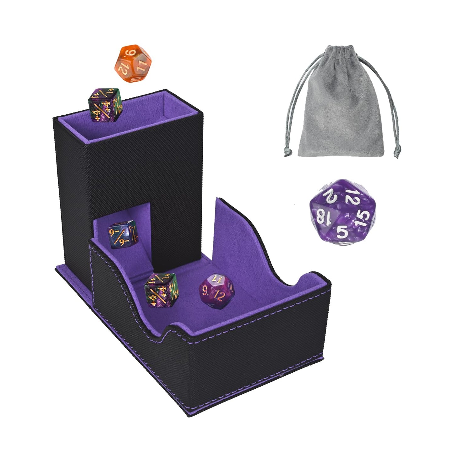 Stepane Dice Tower and Tray – Foldable Portable Dice Roller for D&D & Tabletop Games
