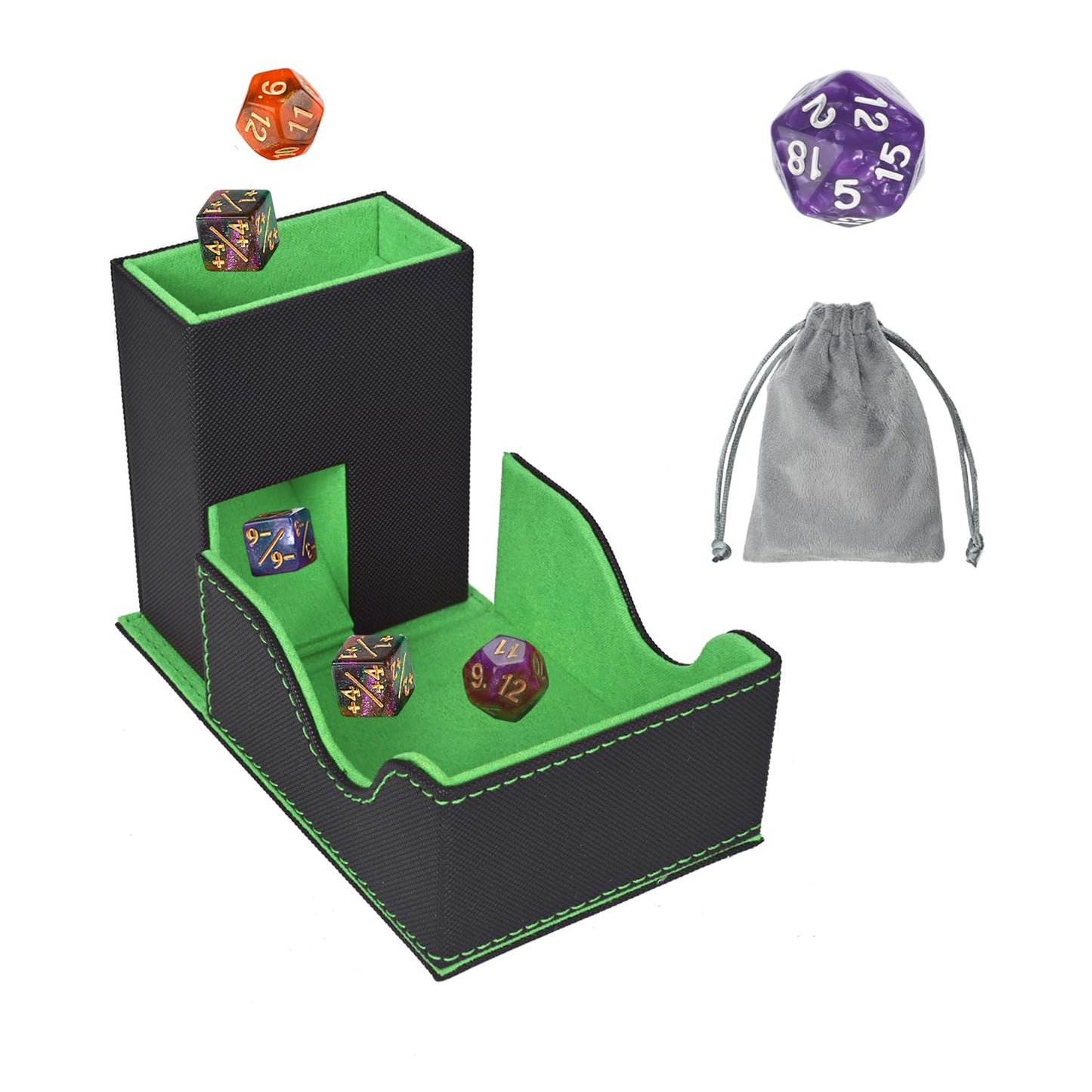 Stepane Dice Tower and Tray – Foldable Portable Dice Roller for D&D & RPGs