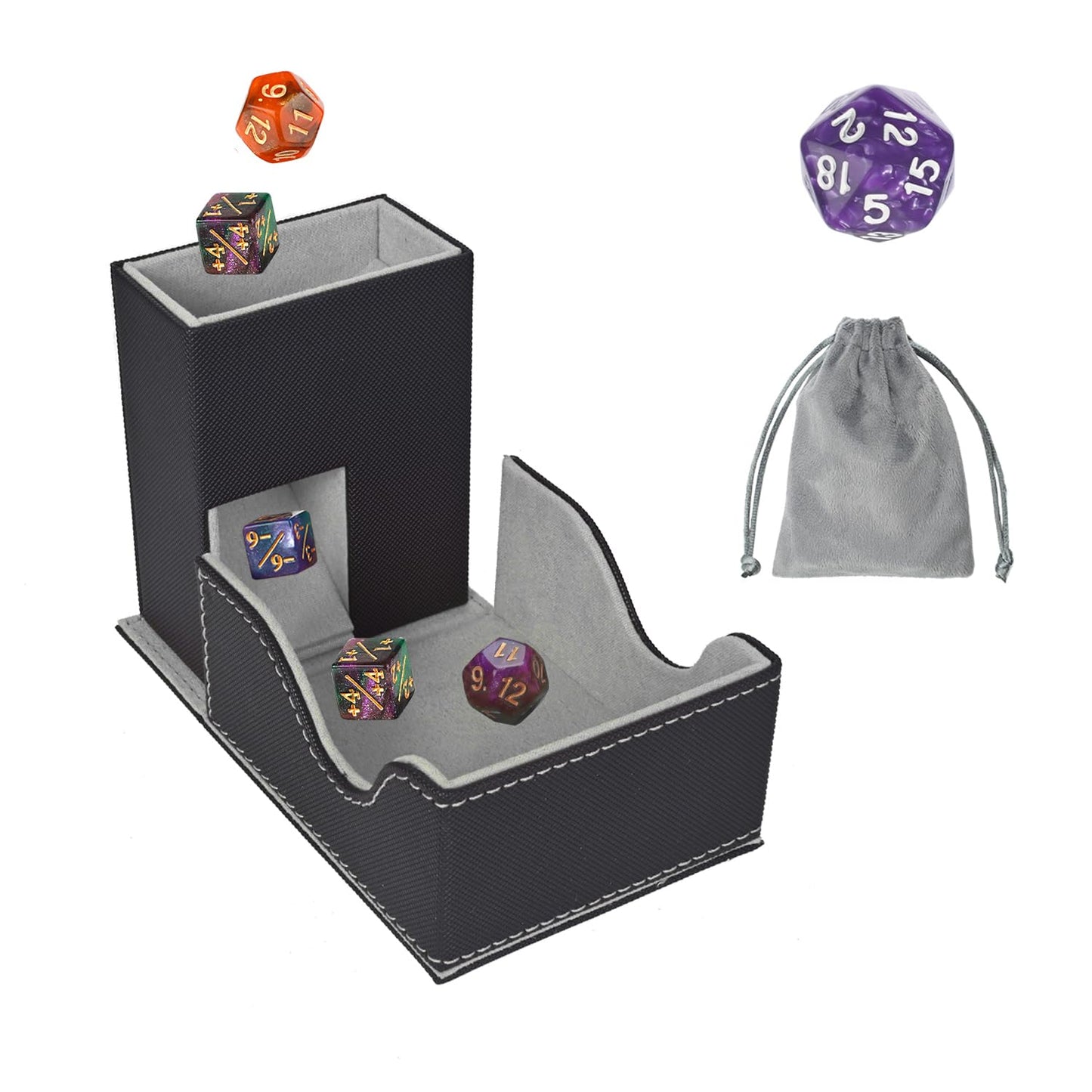 Stepane Dice Tower and Tray – Foldable 3-in-1 Dice Box for D&D & Tabletop RPGs