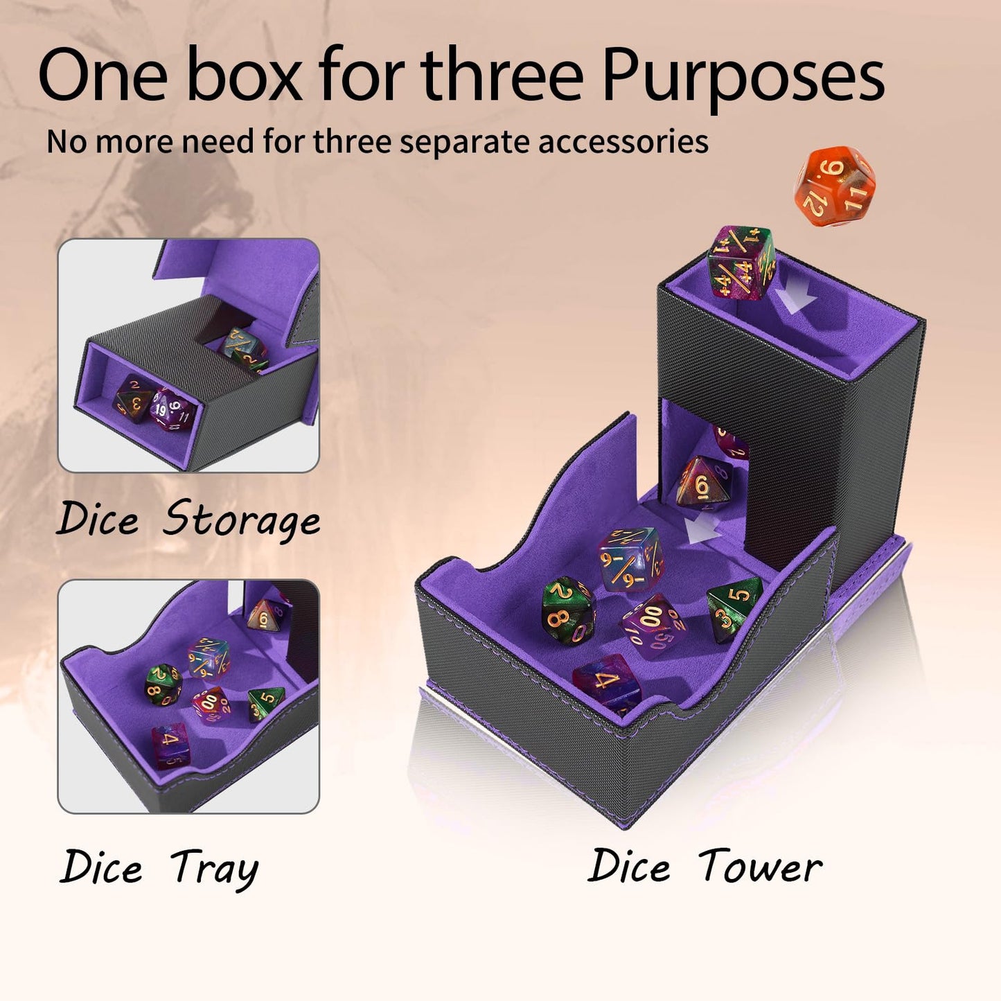 Stepane Dice Tower and Tray – Foldable Portable Dice Roller for D&D & Tabletop Games