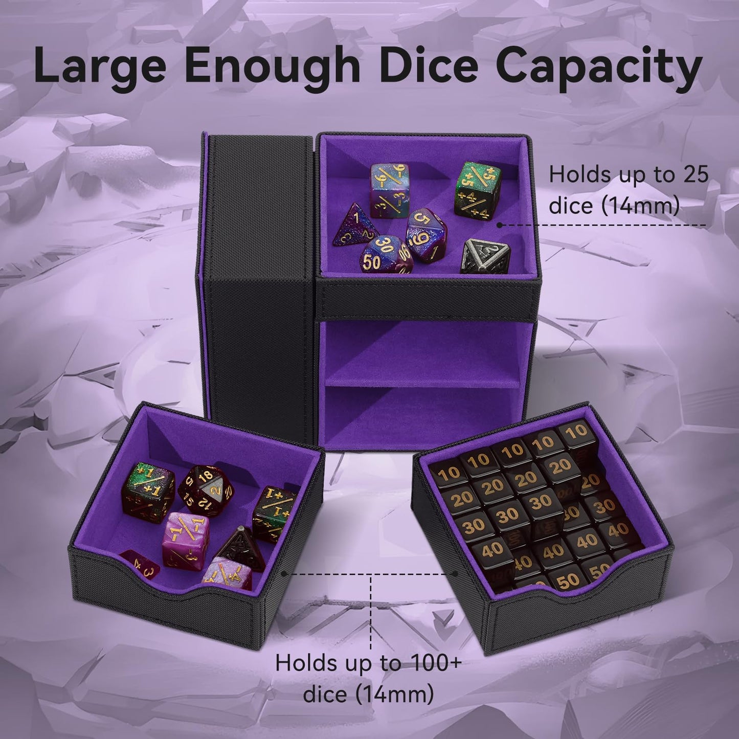 Stepane Leather Dice Tray & Tower – 3-in-1 Dice Box with Magnetic Closure (RPG MTG)