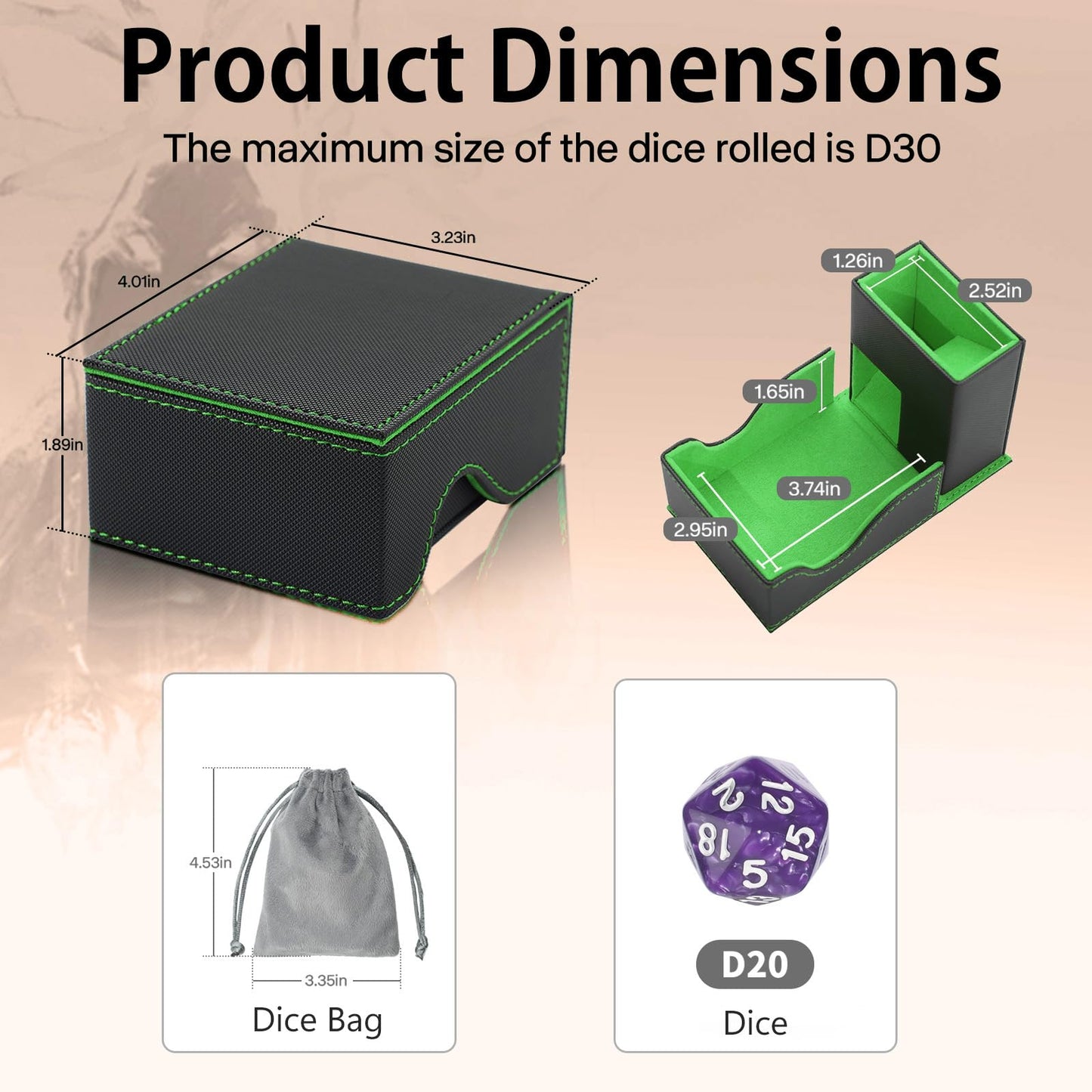 Stepane Dice Tower and Tray – Foldable Portable Dice Roller for D&D & RPGs
