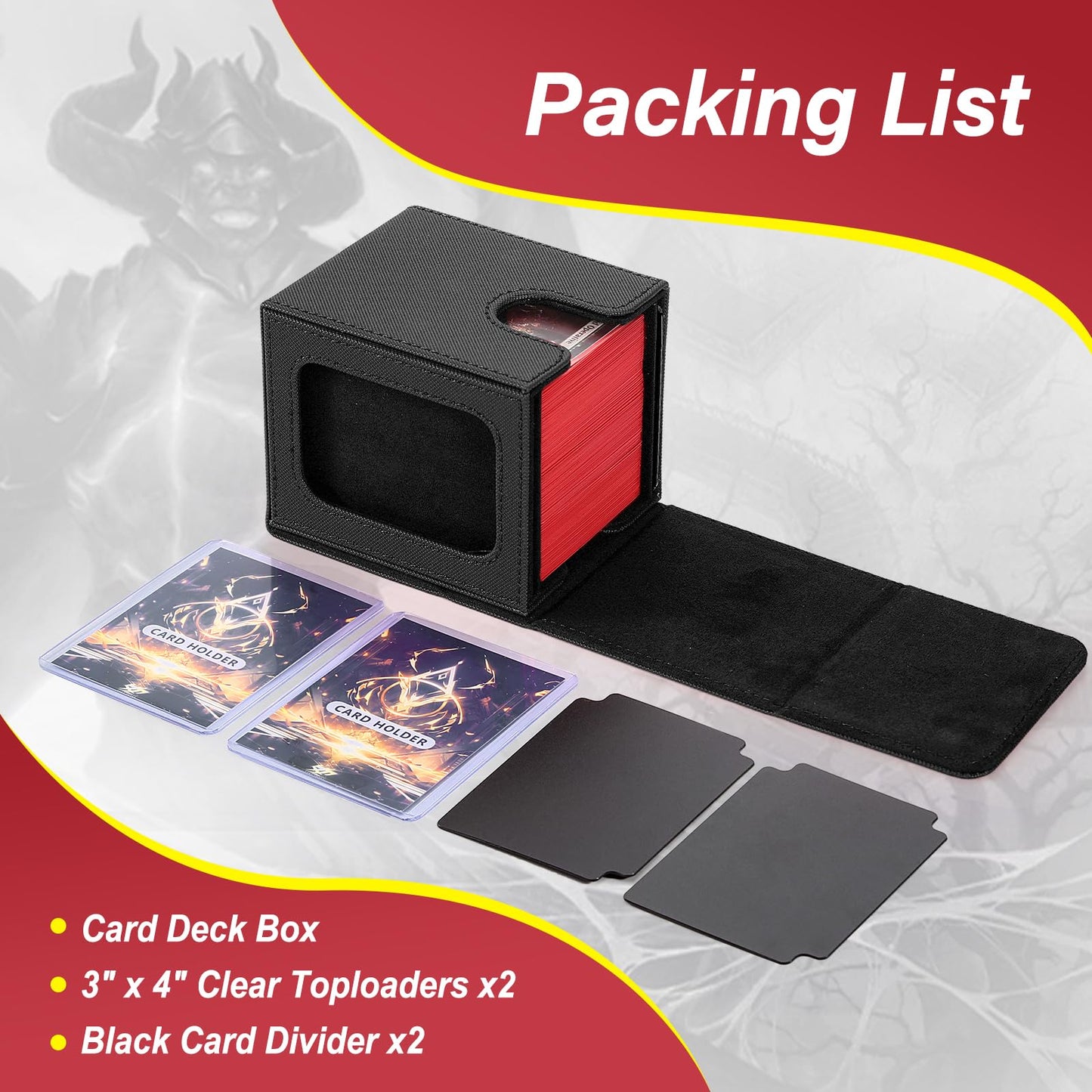 Stepane MTG Deck Box with Double Display Windows – 120+ Cards, PU Leather, Magnetic Closure