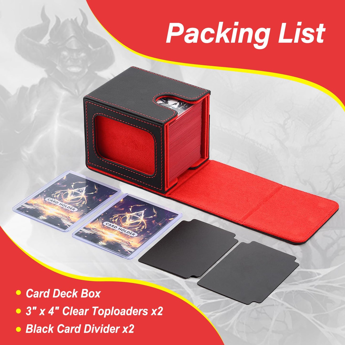 Stepane MTG Deck Box – Double Display Window, 120+ Cards, PU Leather, Magnetic Closure