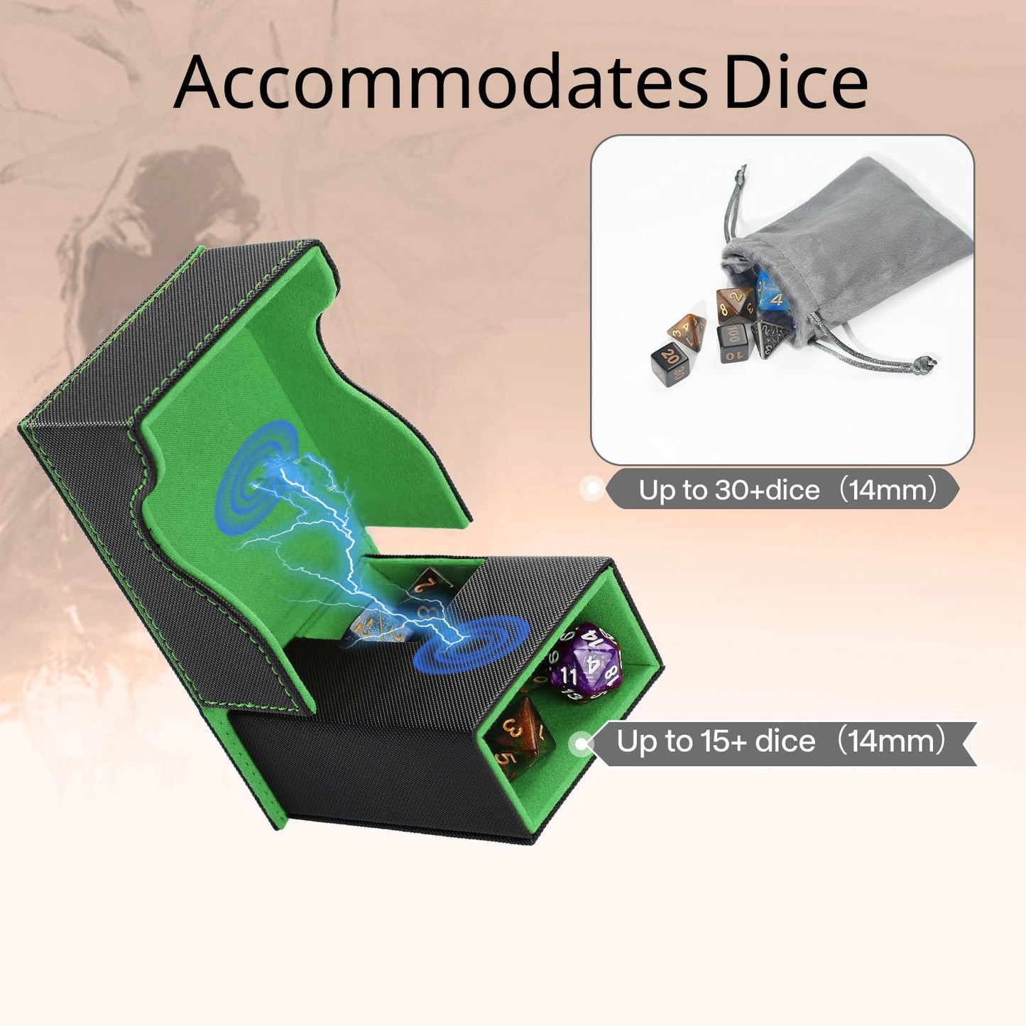 Stepane Dice Tower and Tray – Foldable Portable Dice Roller for D&D & RPGs