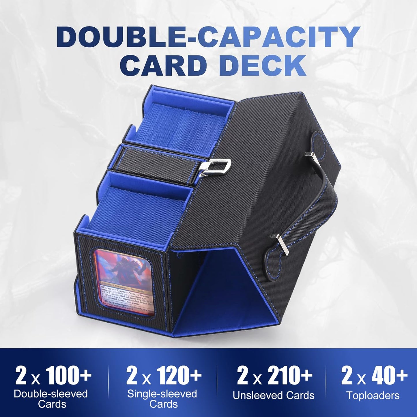Stepane Commander Deck Box – 3-in-1 MTG Storage for 200+ Cards, Display Window & Handle