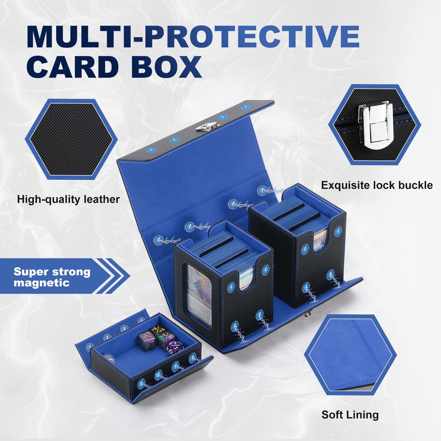 Stepane Commander Deck Box – 3-in-1 MTG Storage for 200+ Cards, Display Window & Handle