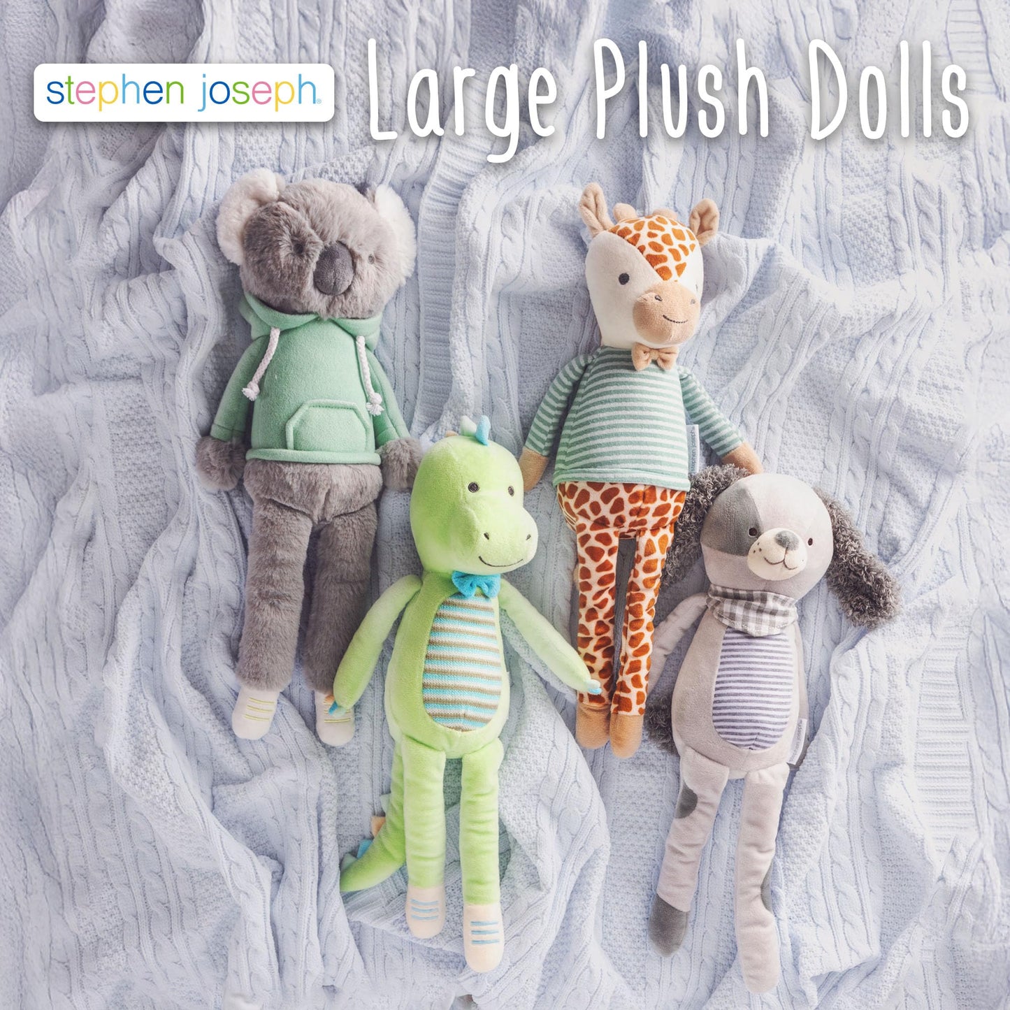 Stephen Joseph Bella Bunny Plush – 16-Inch Large Soft Stuffed Animal for Baby & Kids
