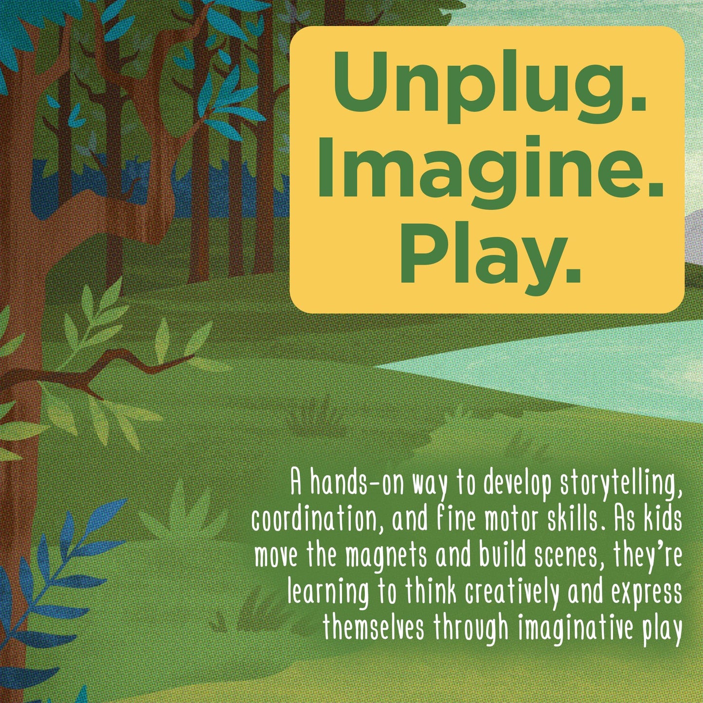 Stephen Joseph Kids Magnetic Scene with Drawer – Portable Imaginative Playset