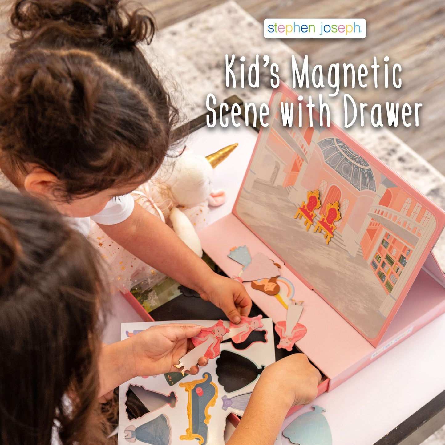 Stephen Joseph Kids Magnetic Scene with Drawer – Portable On-the-Go Playset