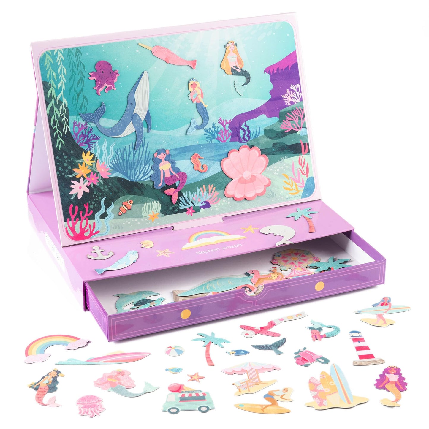 Stephen Joseph Kids Magnetic Scene with Drawer - On-The-Go Imaginative Play