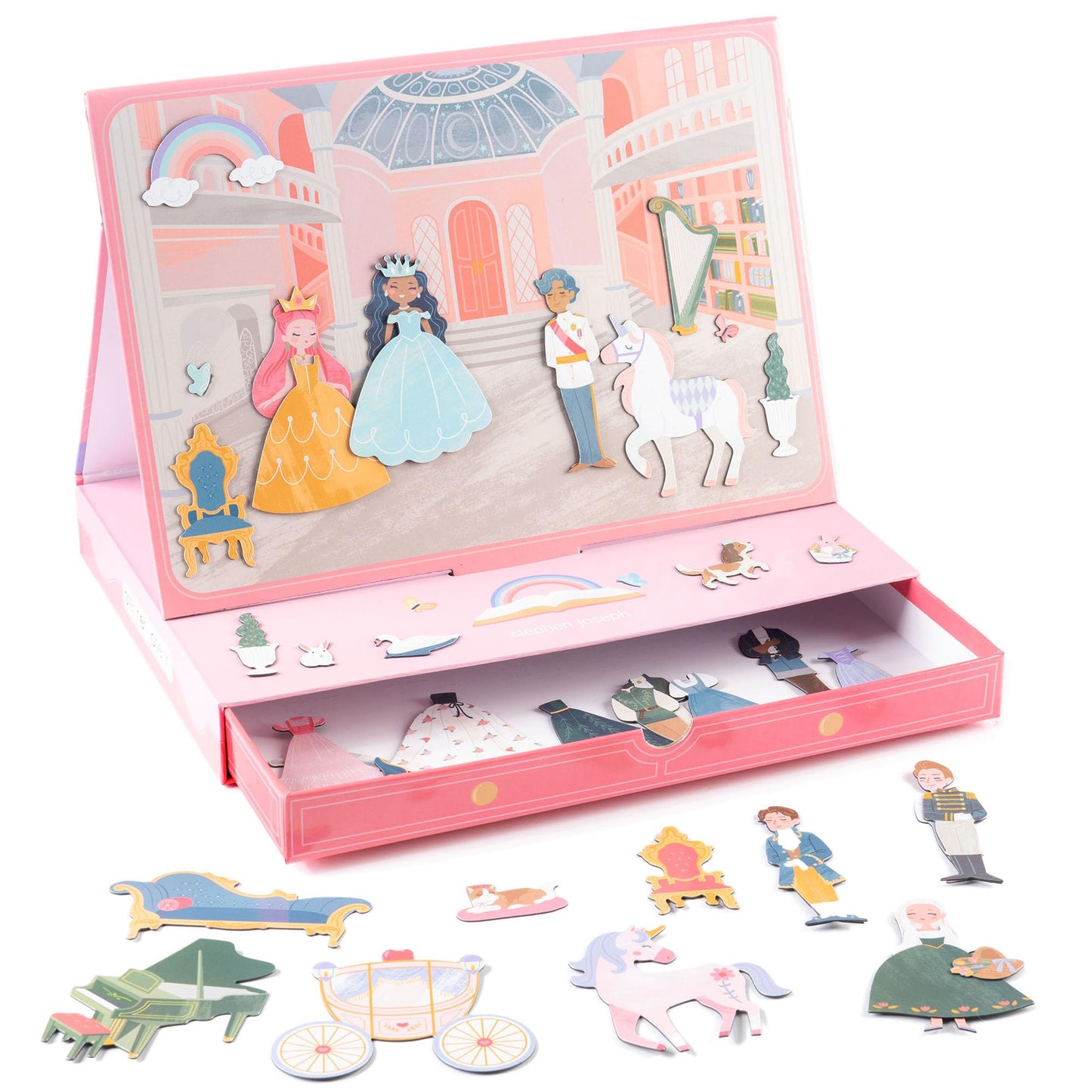 Stephen Joseph Kids Magnetic Scene with Drawer – Portable On-the-Go Playset