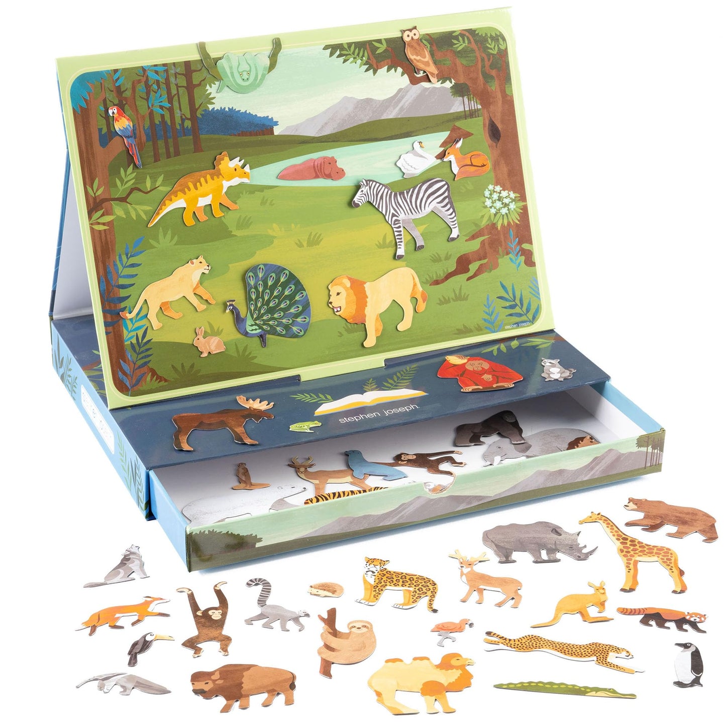Stephen Joseph Kids Magnetic Scene with Drawer – Portable Imaginative Playset