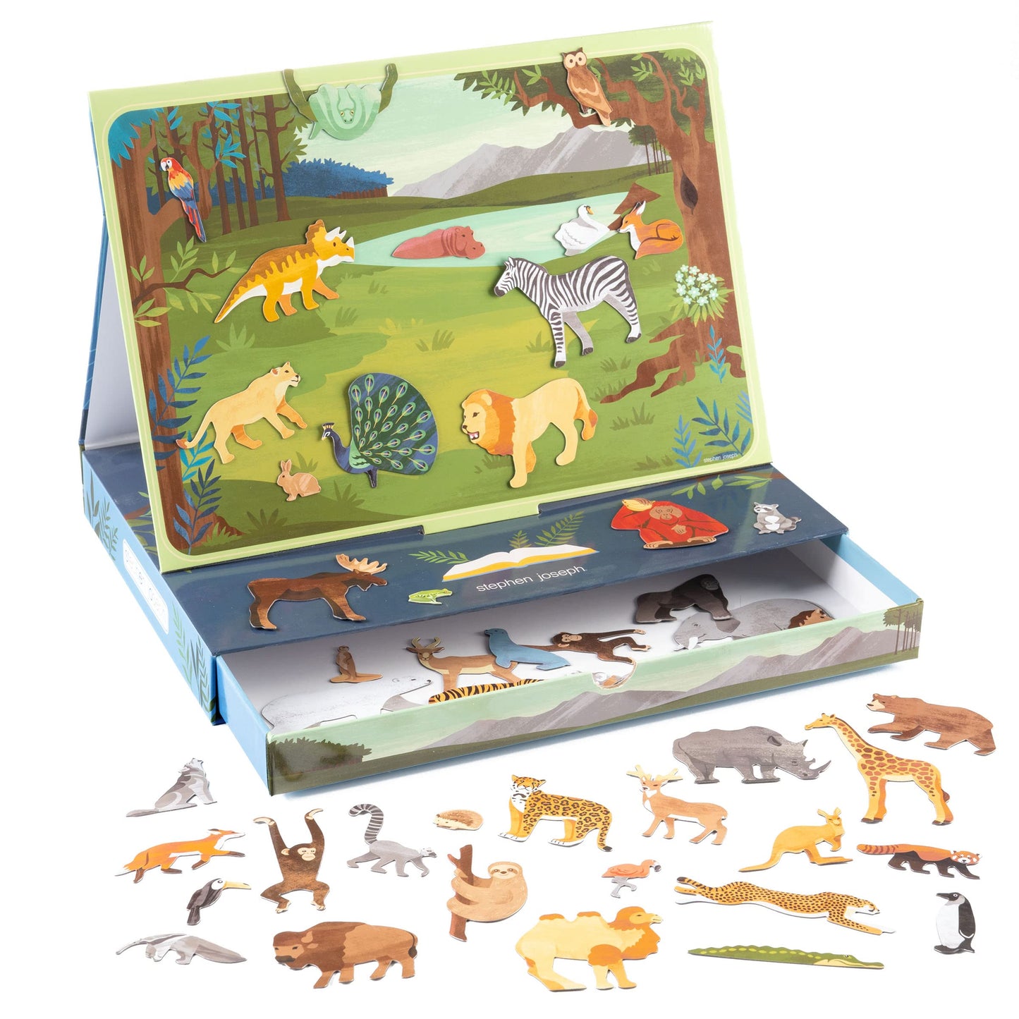 Stephen Joseph Kids Magnetic Scene with Drawer – Portable Imaginative Playset