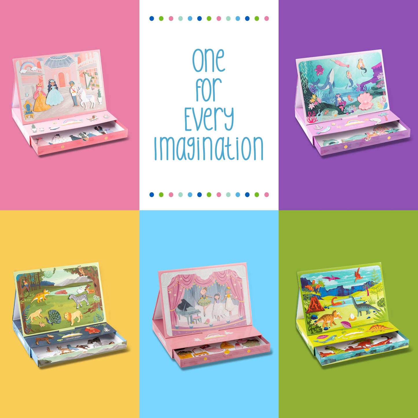 Stephen Joseph Kids Magnetic Scene with Drawer – Portable Imaginative Playset