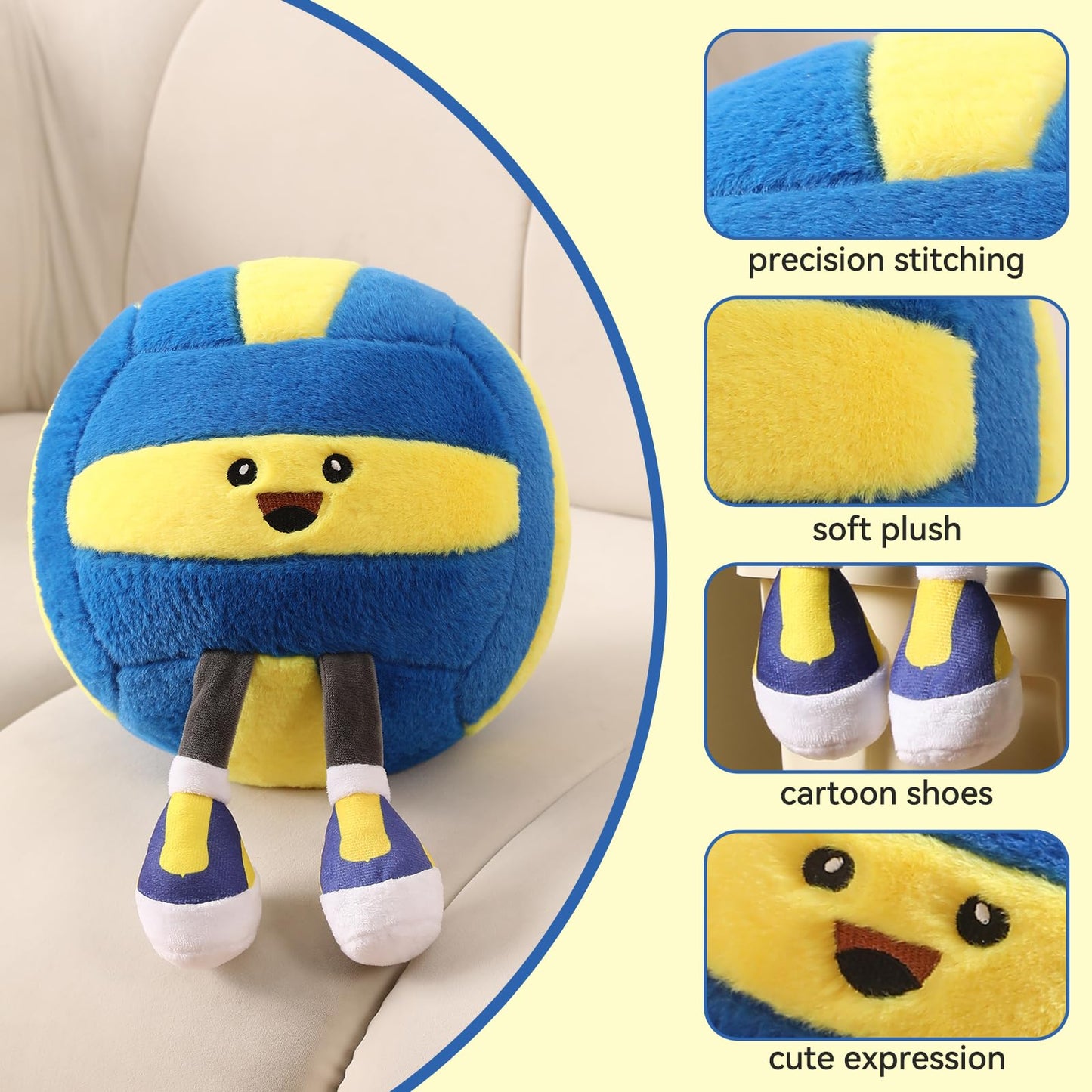 Stepxi Volleyball Plush Pillow – Soft Plush Toy & Room Decor