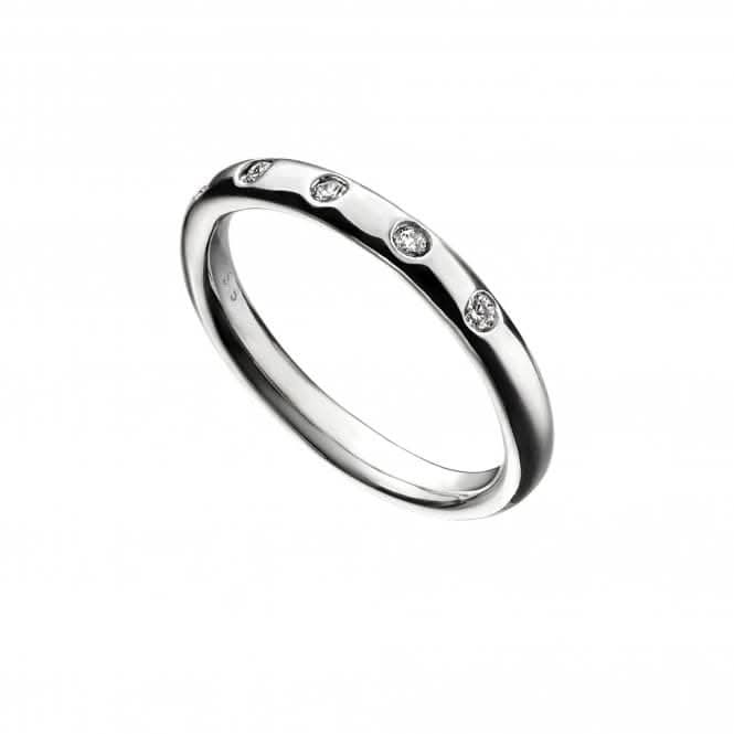 Sterling Silver Flush Set Zirconia Band Ring R3733C