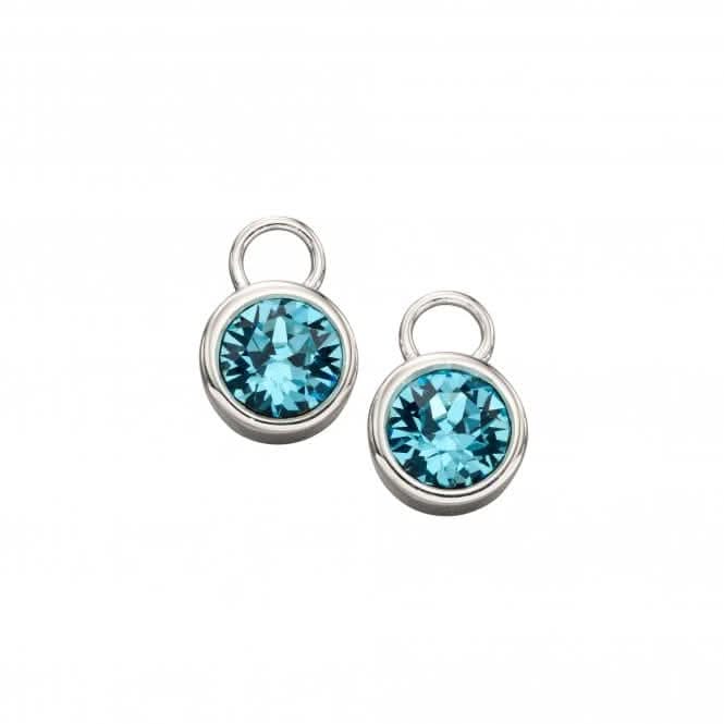Sterling Silver March Aquamarine Swarovski Birthstone Charm Y2651