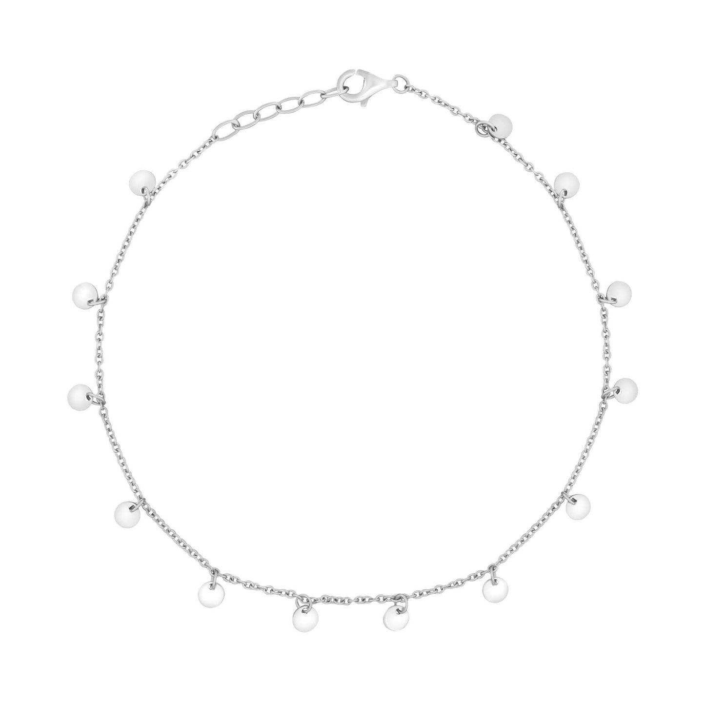 Sterling Silver Mini Disc Ankle Chain K203