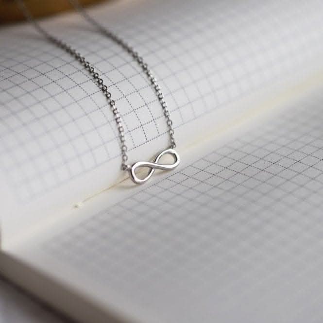 Sterling Silver Rhodium Plated Infinity Necklace ERLN005