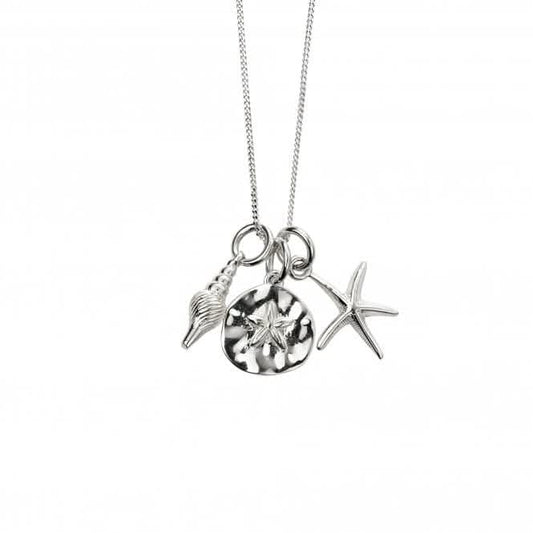 Sterling Silver Set Small Conch Sand Dollar Small Starfish Charm Kit P4885