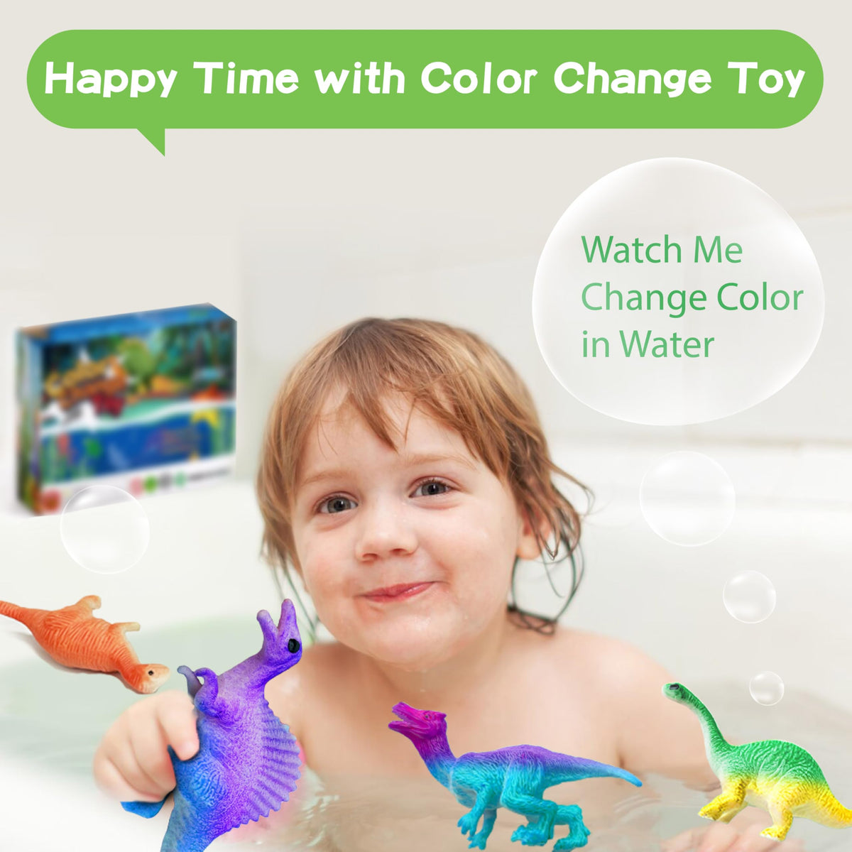 Sterofari Dinosaur Series – 16pc Thermochromic Bath Toys | Color-Changing Water Table Set
