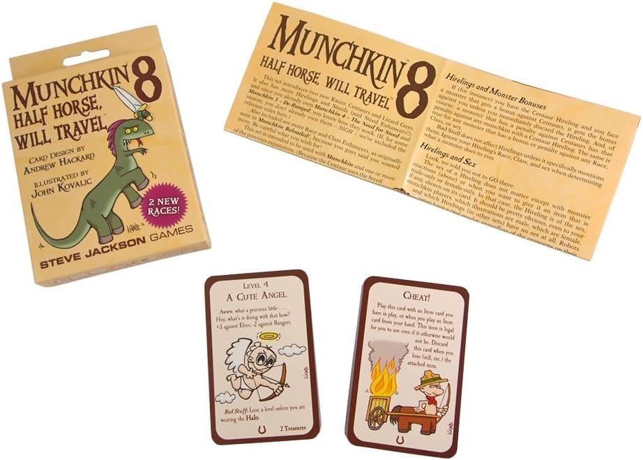 Steve Jackson Games Munchkin 8: Half Horse, Will Travel Expansion – 112-Card Card Game