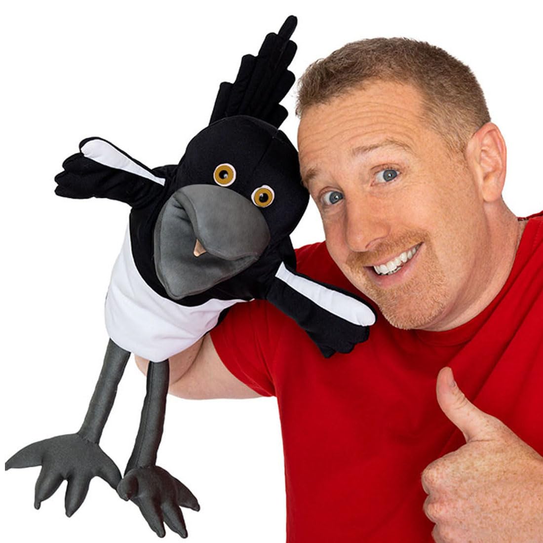 Steve and Maggie Magpie Hand Puppet – 30-Inch Plush Toy for Kids 1+ | Interactive Storytelling