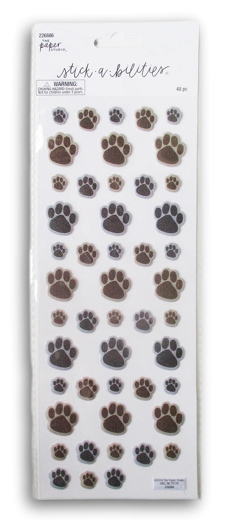Stickabilities Dog Paw Puffy Stickers – 3D Adhesive Decals (48-pc Pack)