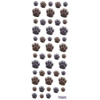 Stickabilities Dog Paw Puffy Stickers – 3D Adhesive Decals (48-pc Pack)