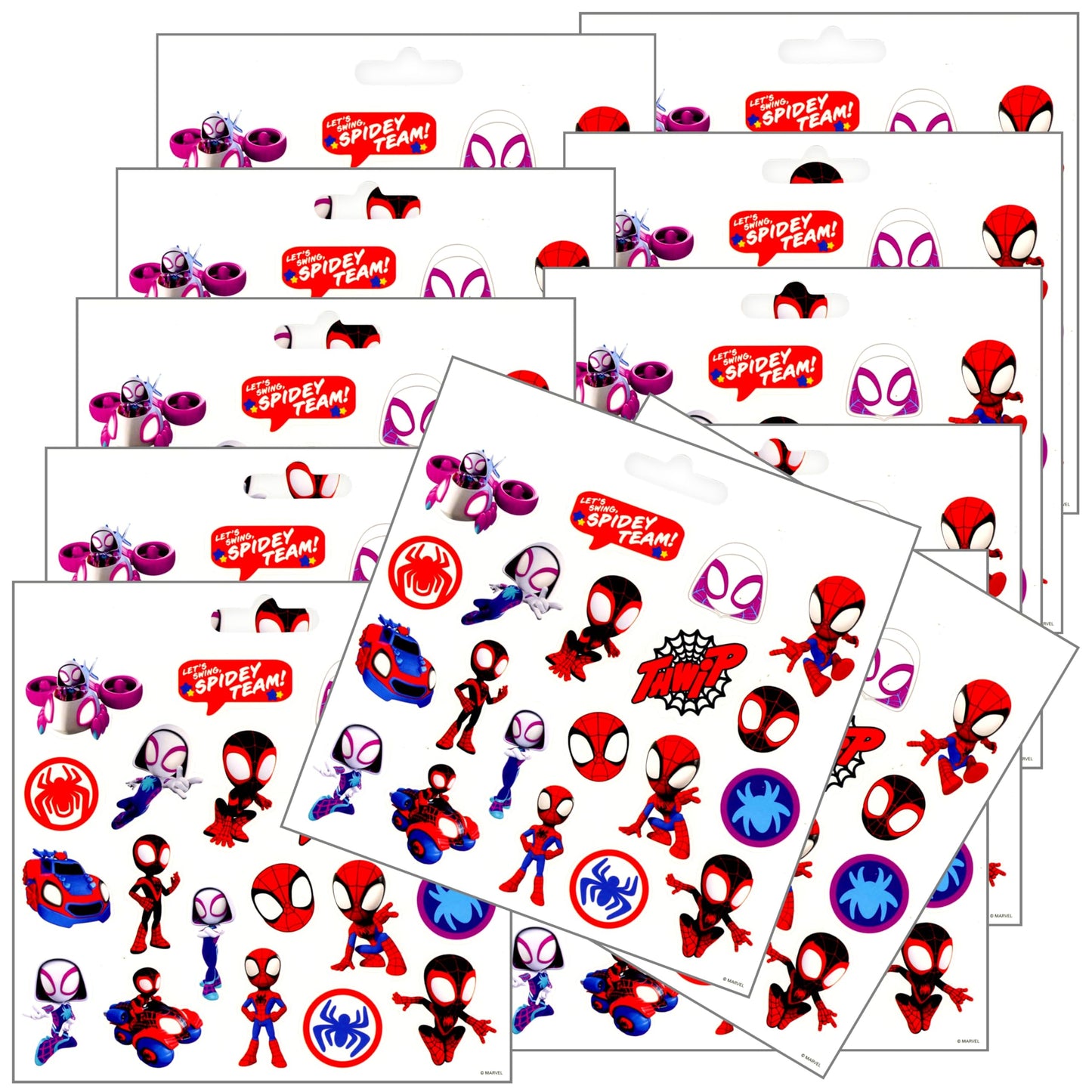 Stickerland Spidey Stickers Party Favors Set – 12 Sheets + Colorful Postcard Craft