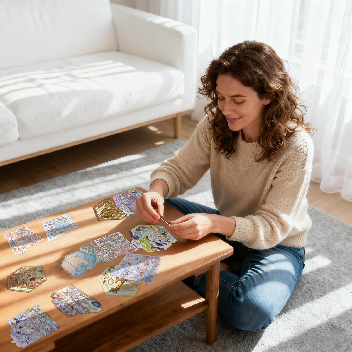 20 Sets 3D Sticker Scenes for Kids and Adults | Portable Tweezer Box Kit | Sticker Therapy for Creative Relaxation