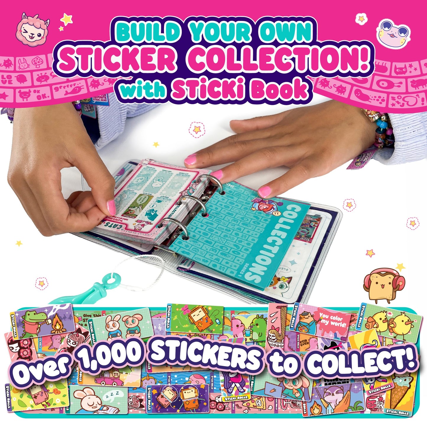 Sky Castle STICKI Rolls Sticki Book — Wearable Sticker Bracelet + 120 Mini Stickers, 50 Activity Pages (Series 1)