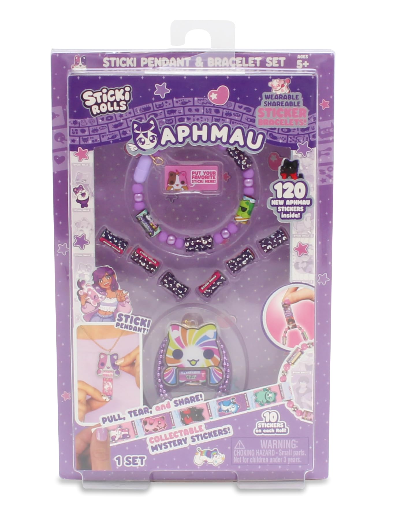 Sticki Rolls x Aphmau Pendant & Bracelet Set – Limited Edition with 120 Stickers