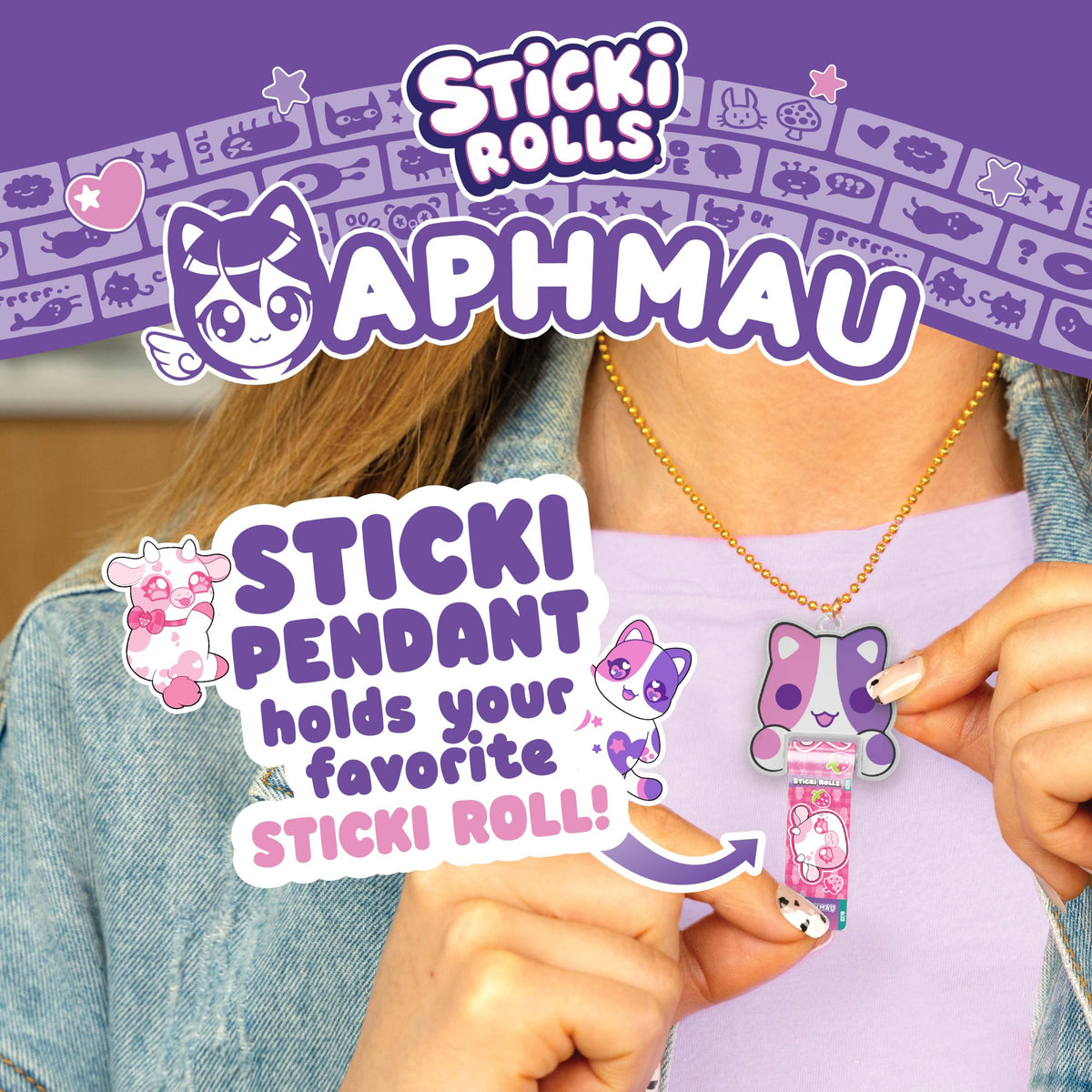 Sticki Rolls x Aphmau Pendant & Bracelet Set – Limited Edition with 120 Stickers
