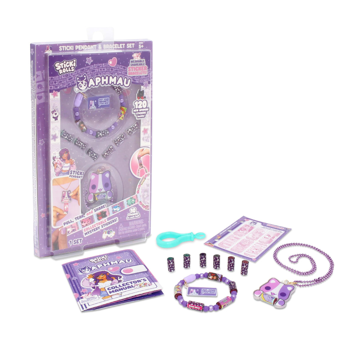 Sticki Rolls x Aphmau Pendant & Bracelet Set – Limited Edition with 120 Stickers