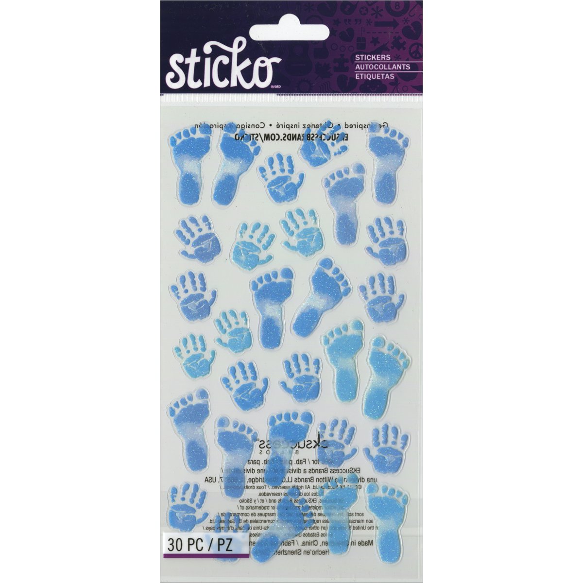Sticko Pastel Baby Boy Prints Stickers – 30 Assorted Designs for Scrapbooks & Cards
