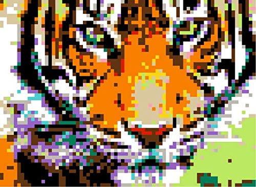 StickTogether Huge Mosaic Puzzle Poster Kit – Tiger, 40” x 36” | No Mess Paint by Sticker | Group Project