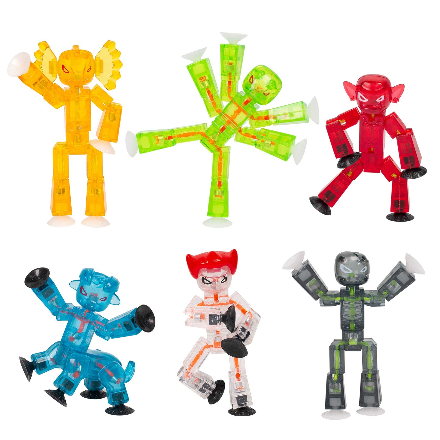 StikBot Zing Monsters: Complete Set of 6 Poseable Monster Figures – Giggles, Goblin, Insector, Grim, Aquafang & Kyron