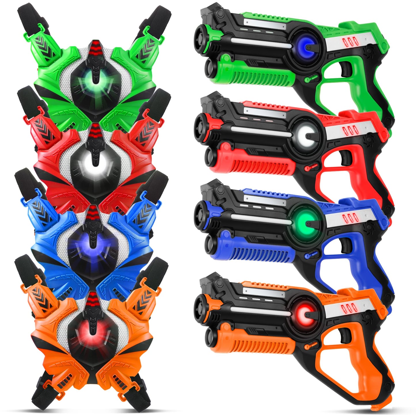 Stlloys Laser Tag Guns Set of 4 with Vests | 4-Player Infrared Lazer Tag Game