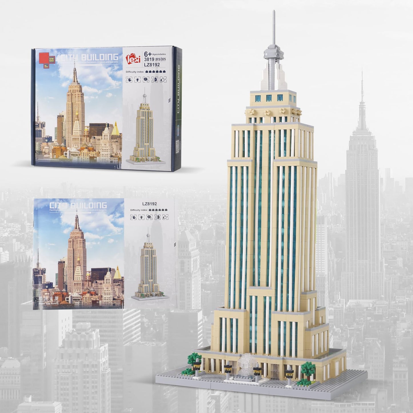 STMIGAIBLOCKS 3819PCS New York Empire State Micro Mini Building Blocks Set | Commemorative Architectural Model